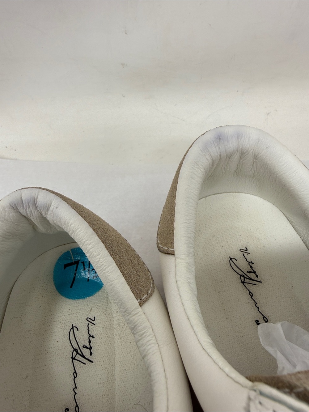 Vintage Havana Carla Calf Hair Leopard Star White Low Top Sneaker Taupe size 7.5 - Picture 10 of 12